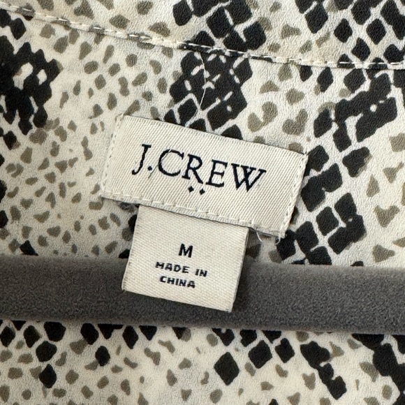 J. Crew Black and Cream Patterned Blouse - Picture 3 of 4